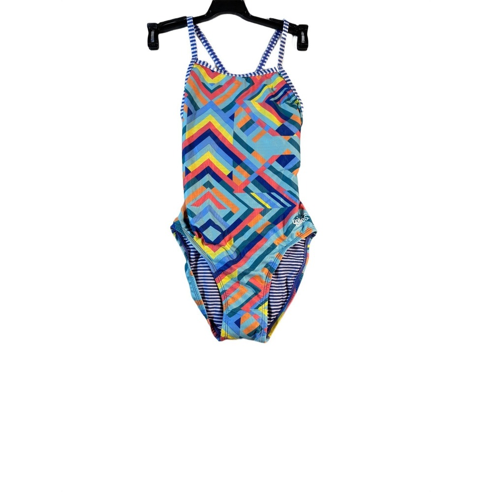 Dolfin Uglies‎ One-Piece Training Swimsuit Kaleidoscope String Back Size 28